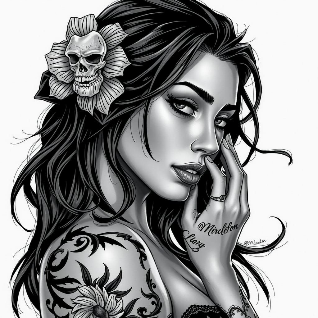 Chicano style tattoo design
