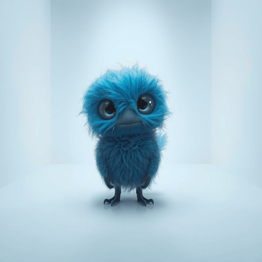 Futuristic Creature in a Minimalist White Room