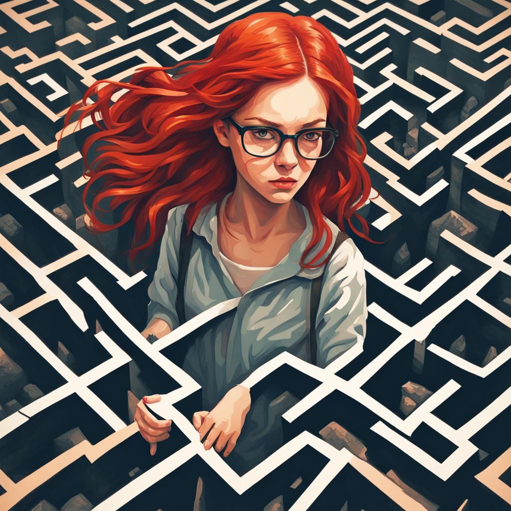 Confused Maze Walker Guided by Cloud Woman