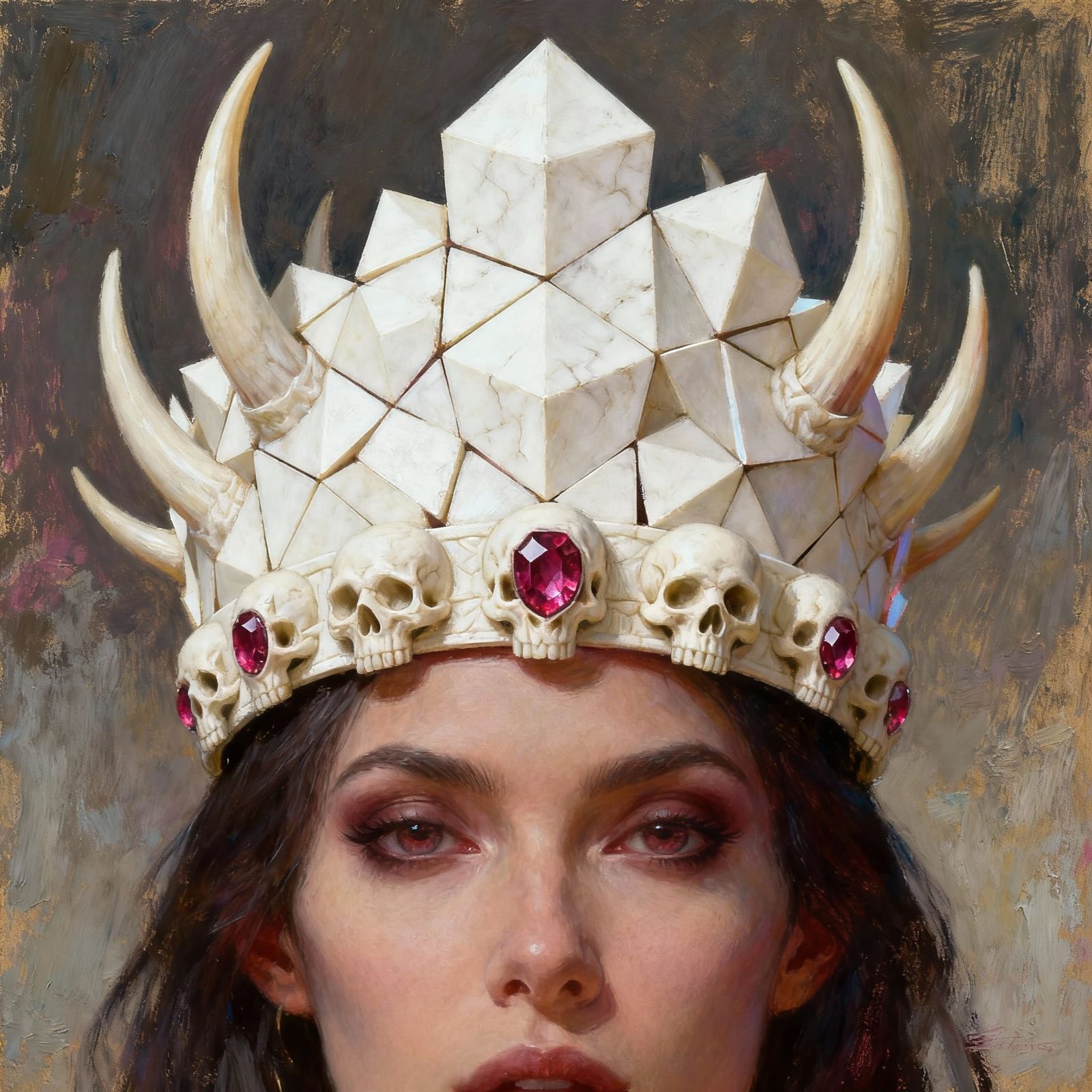 A hauntingly beautiful Ivory crown, unique tessellated geome...