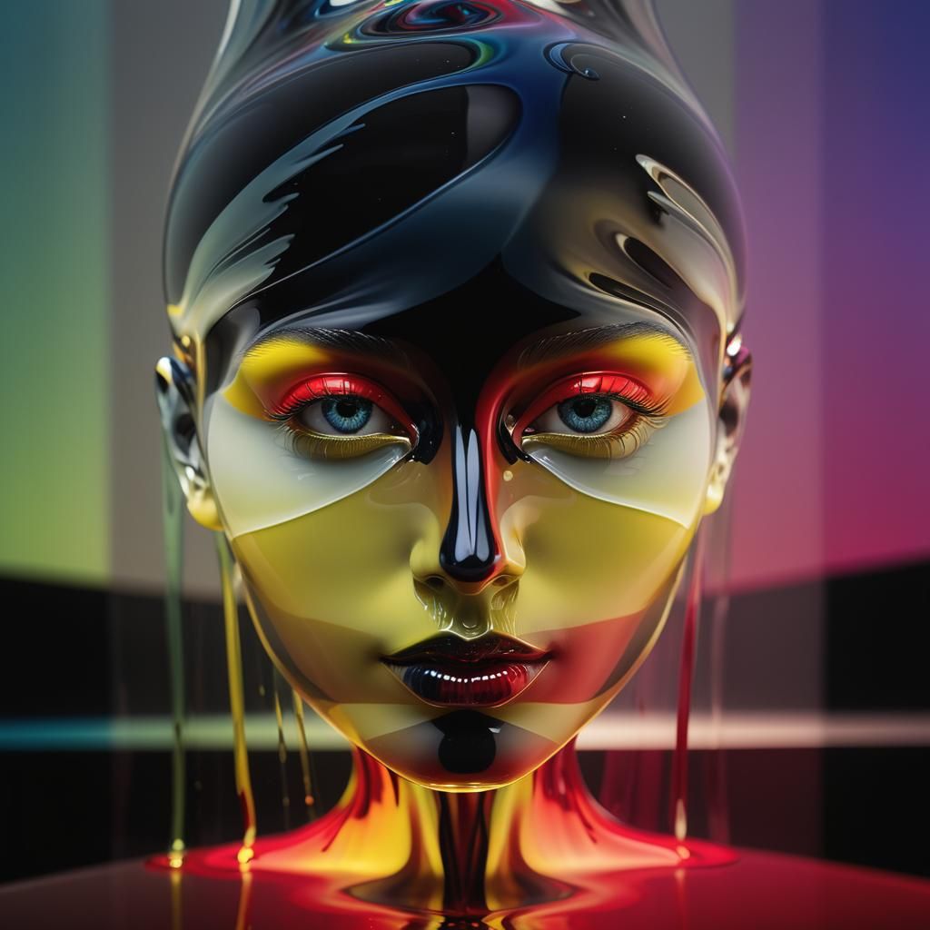 Fractal Glass-Blown Model in Striated Colors