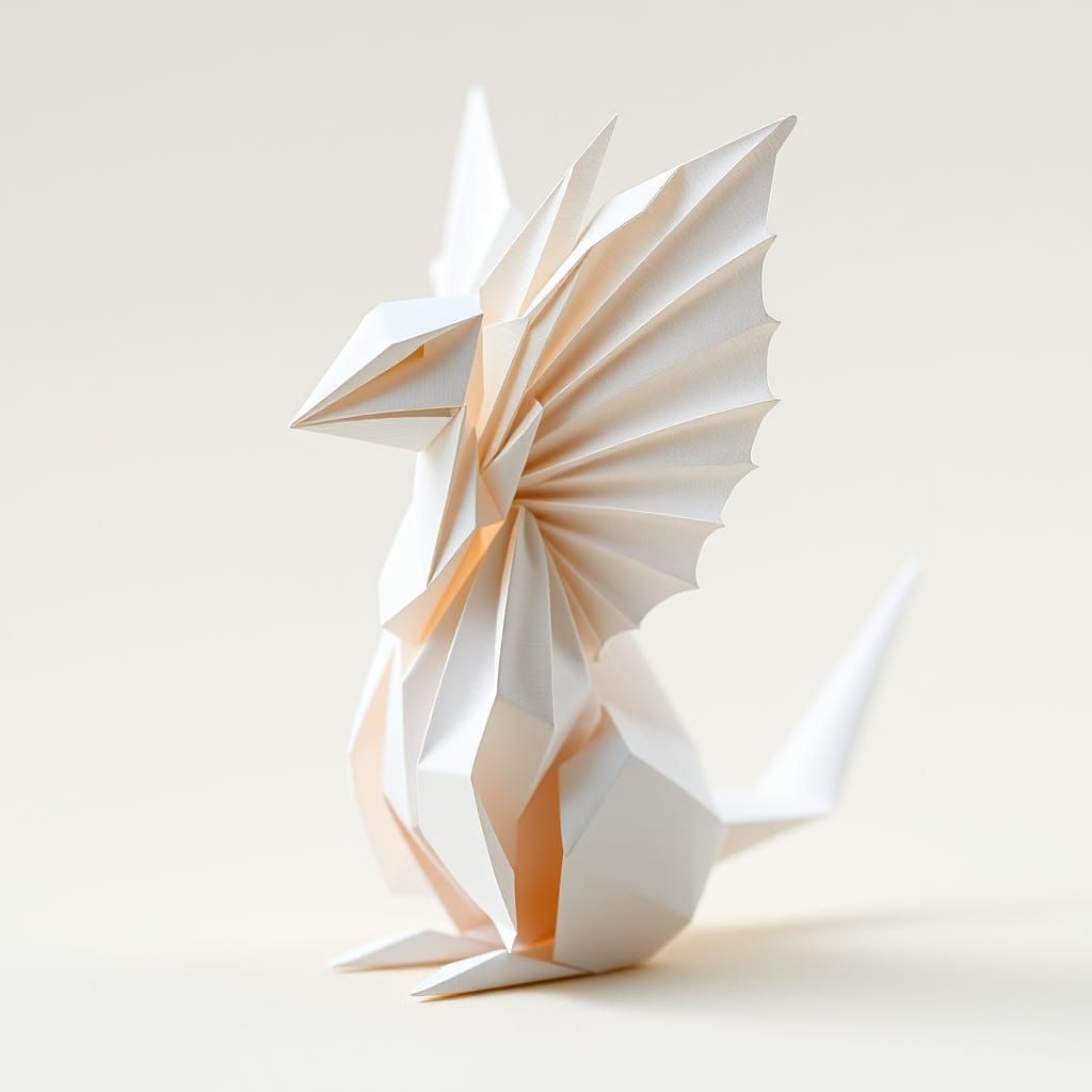 Intricate Origami Paper Animal with Soft Focus Effect