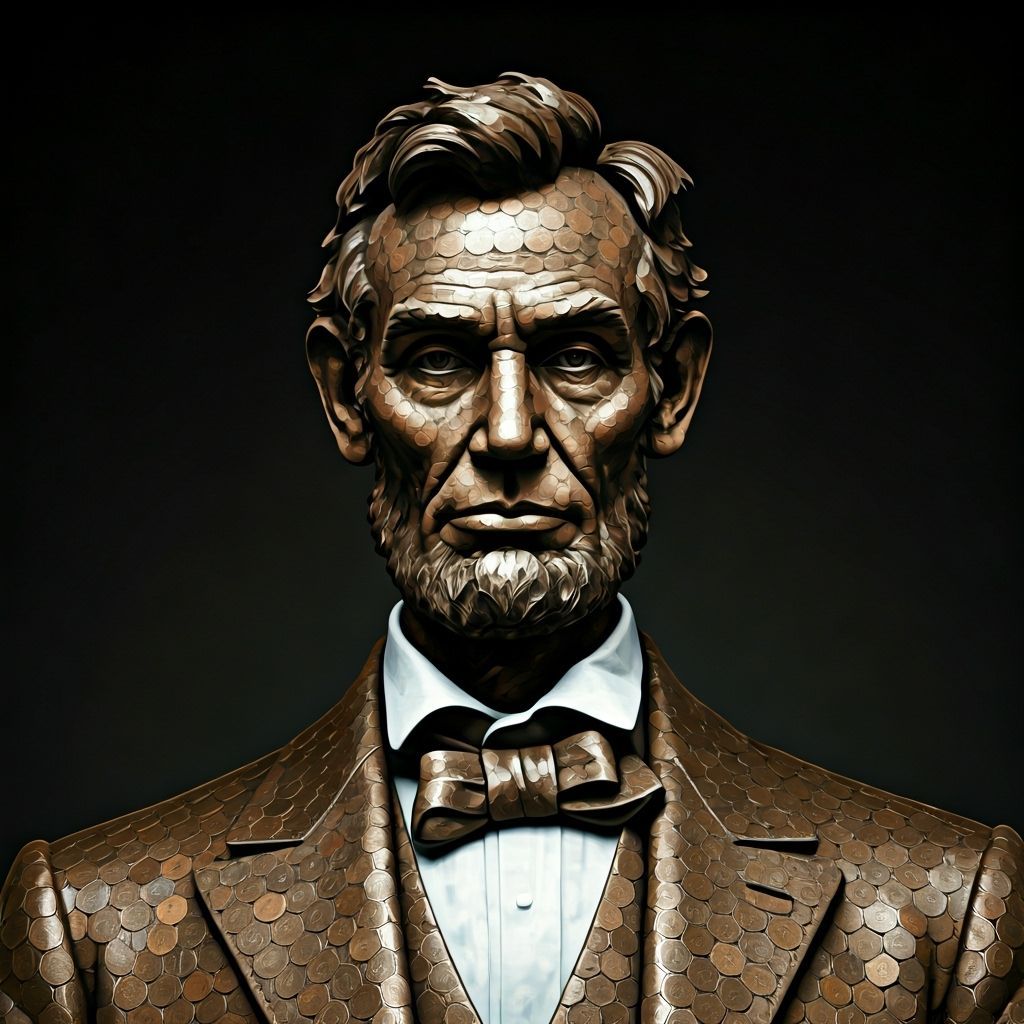 Abraham Lincoln Statue Crafted from Pennies