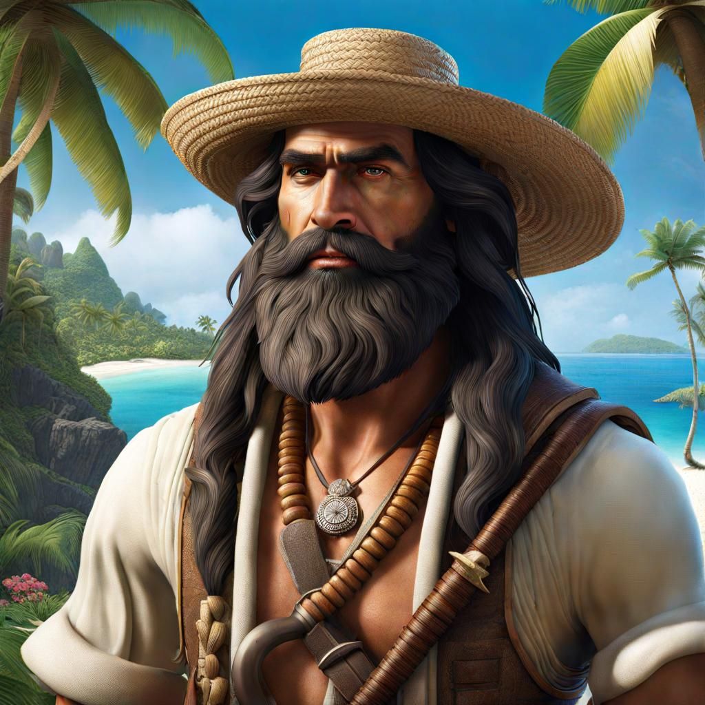 Robinson Crusoe in Hyperrealistic Detail
