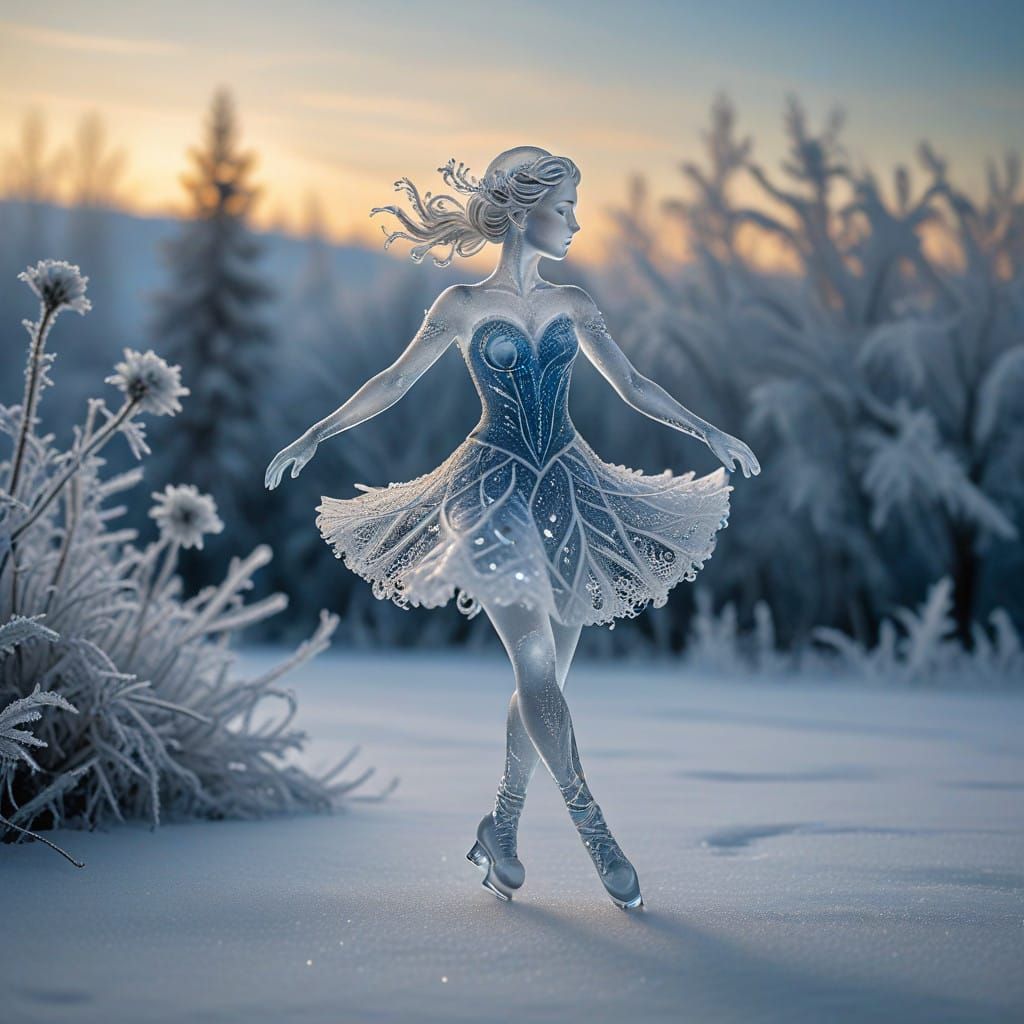 Enchanting Winter Goddess on Ice