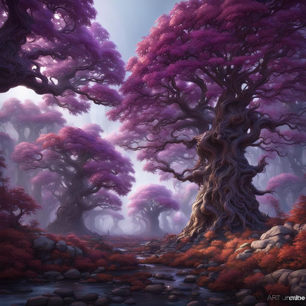 Fantastical Maple Trees Singing in Deep Color
