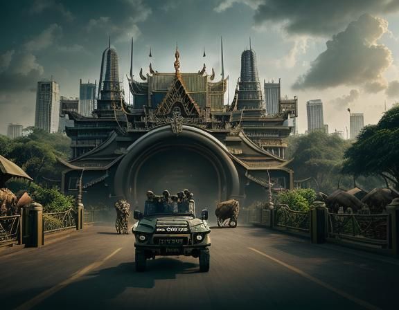 Futuristic Safari Park in Bangkok: Digital Matte Painting