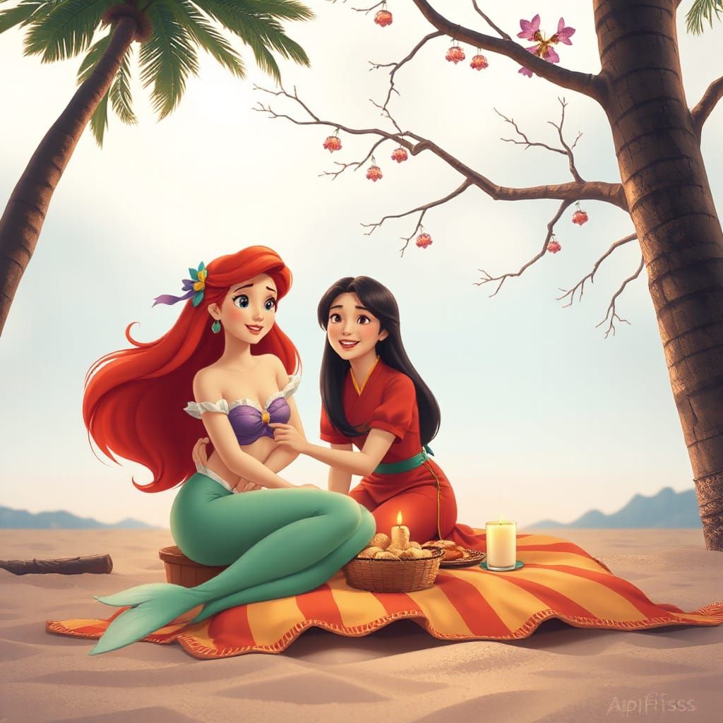 Disney Princesses Share a Heartwarming Beach Picnic