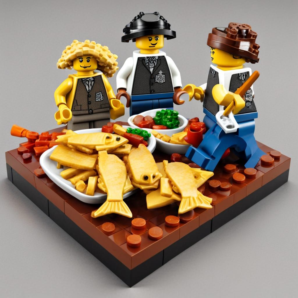 Lego Fish and Chips Digital Art