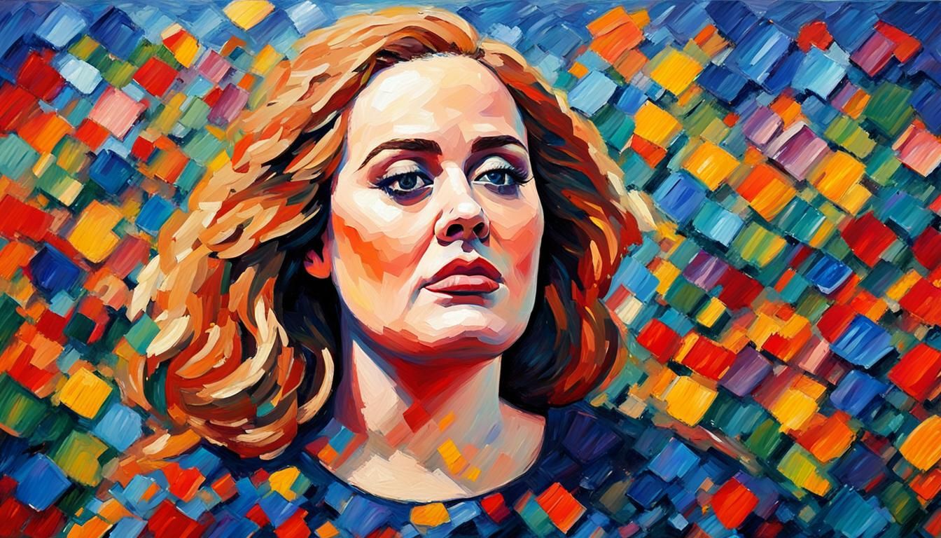 Adele Portrait in Expressionist Impasto Oil Painting