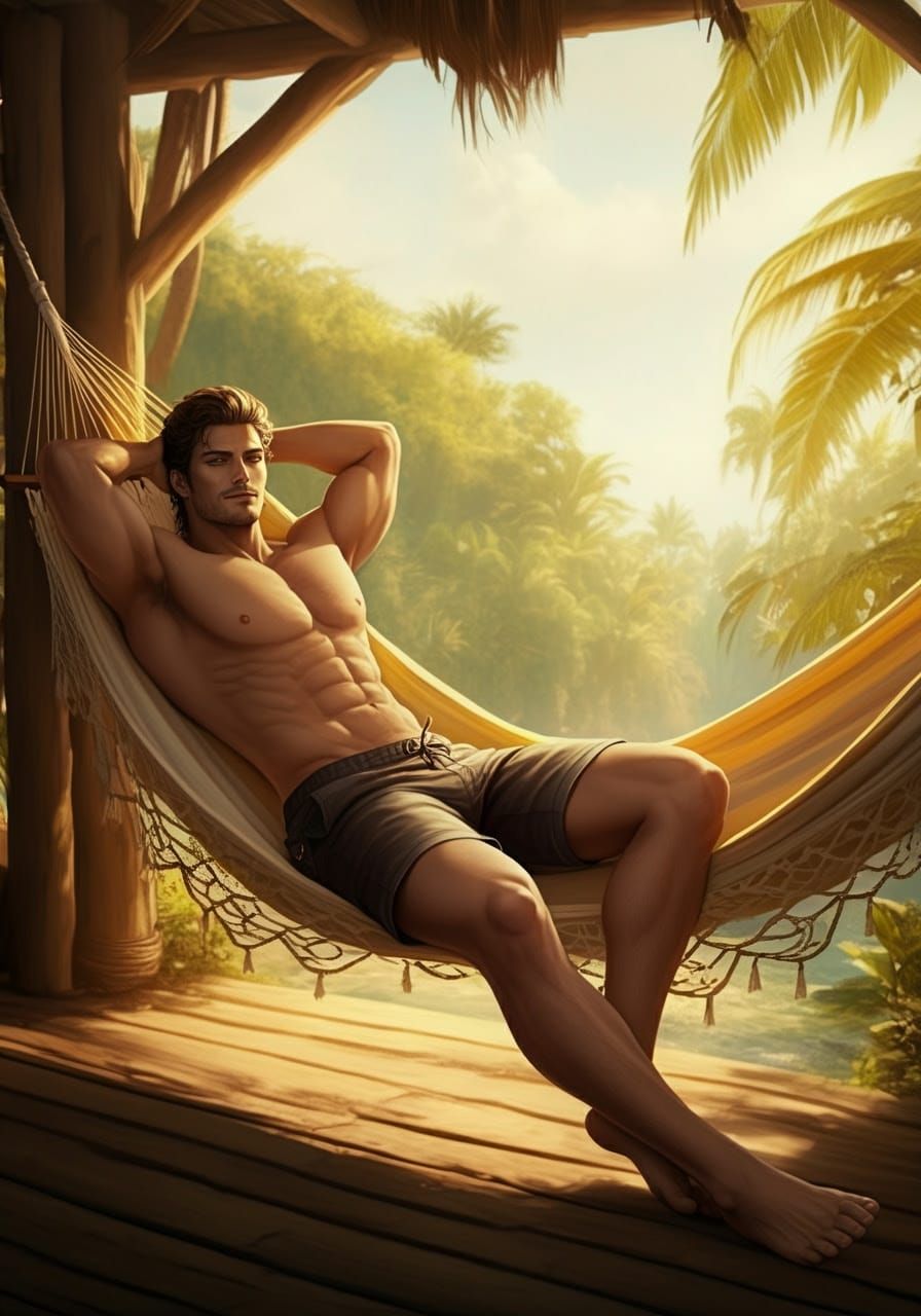 Tall, Handsome Man in Tropical Paradise