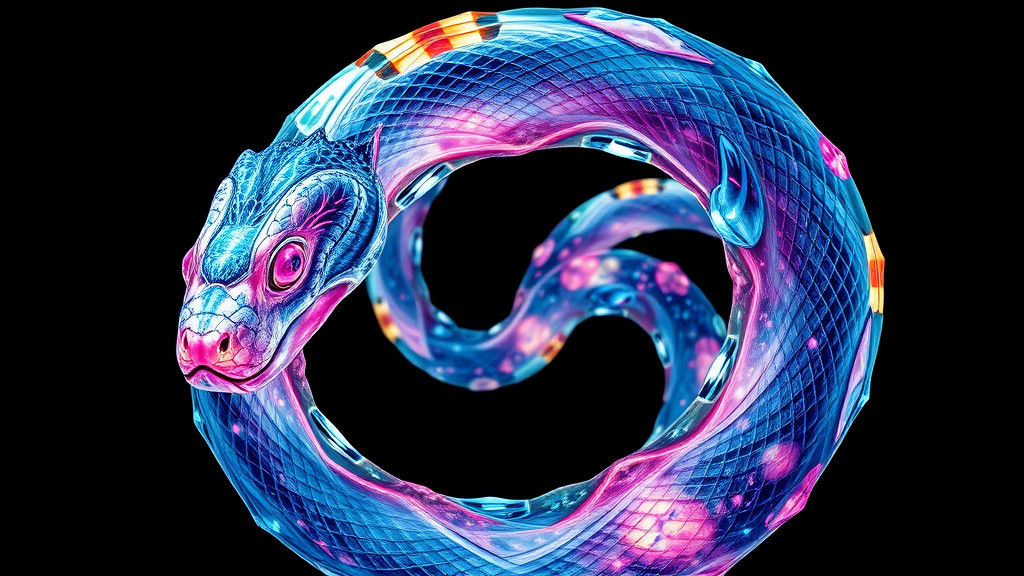 Ethereal Serpent in Fractal Dreamscape