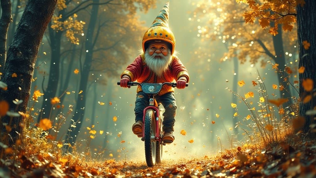 Gnome on BMX Bike