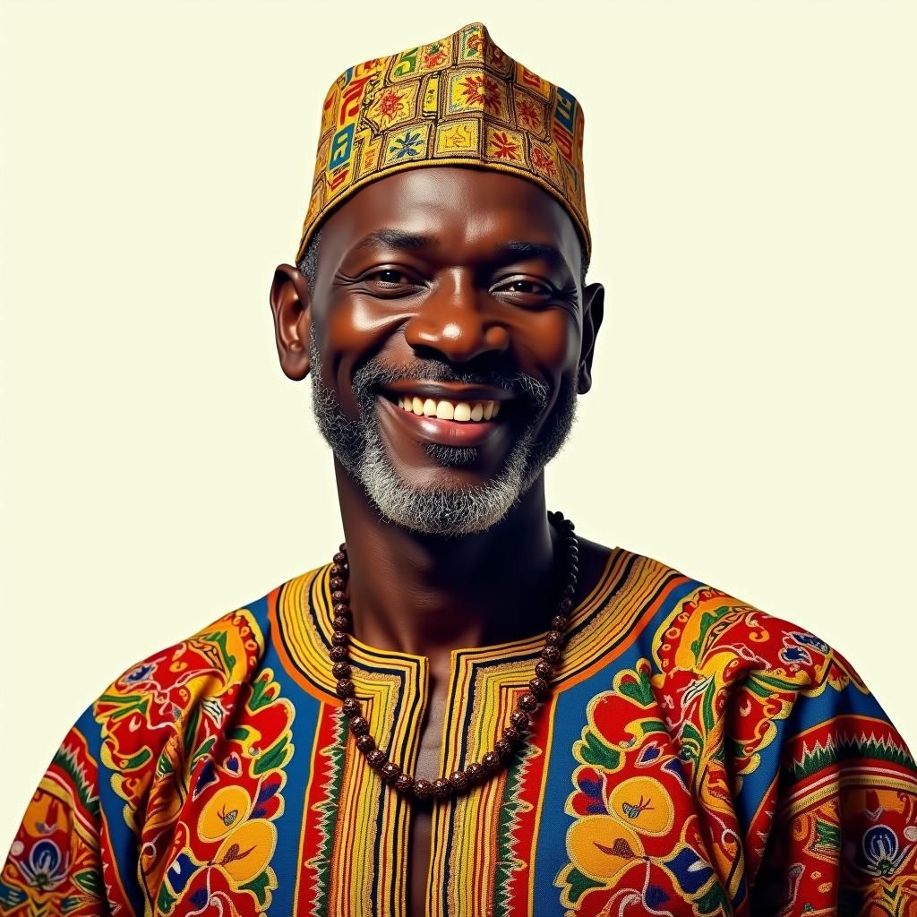 Nigerian Man in Embroidered Agbada: Hyperrealistic Concept A...
