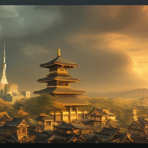 Fantastical Tokyo Japan 500 Years Ago