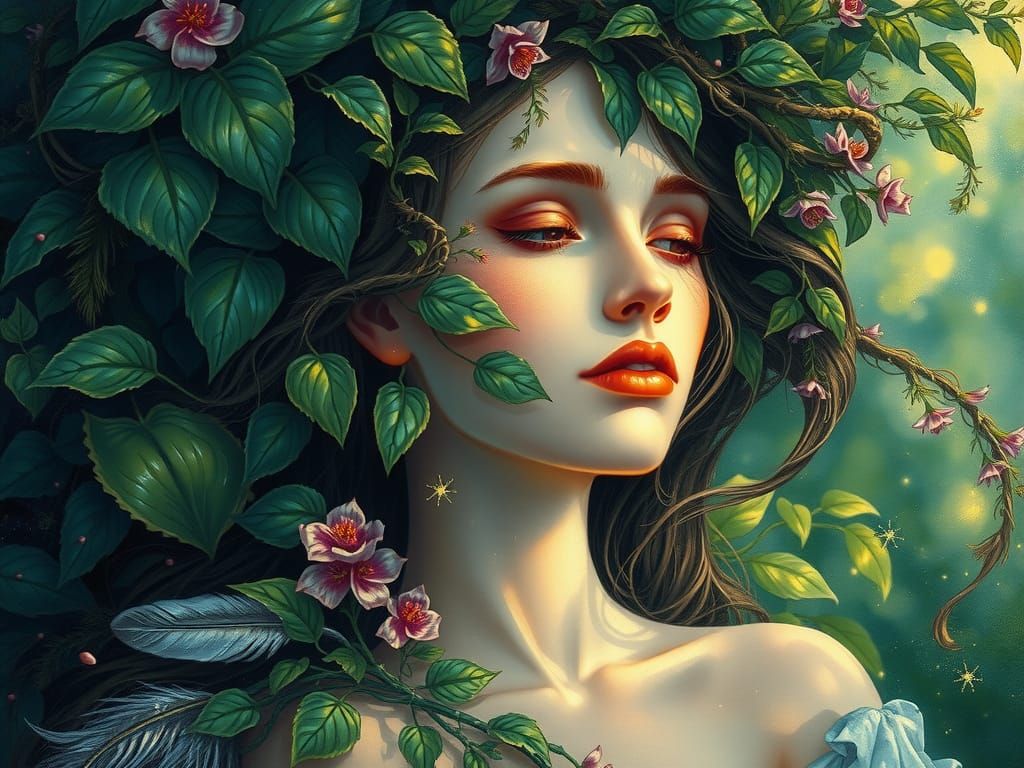 "An Imaginary mind consumed with nature" pointillism art. no...