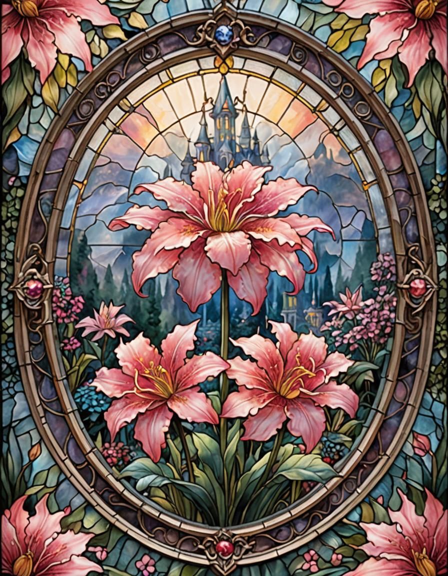 Ethereal Stained Glass Crown Imperial Flower