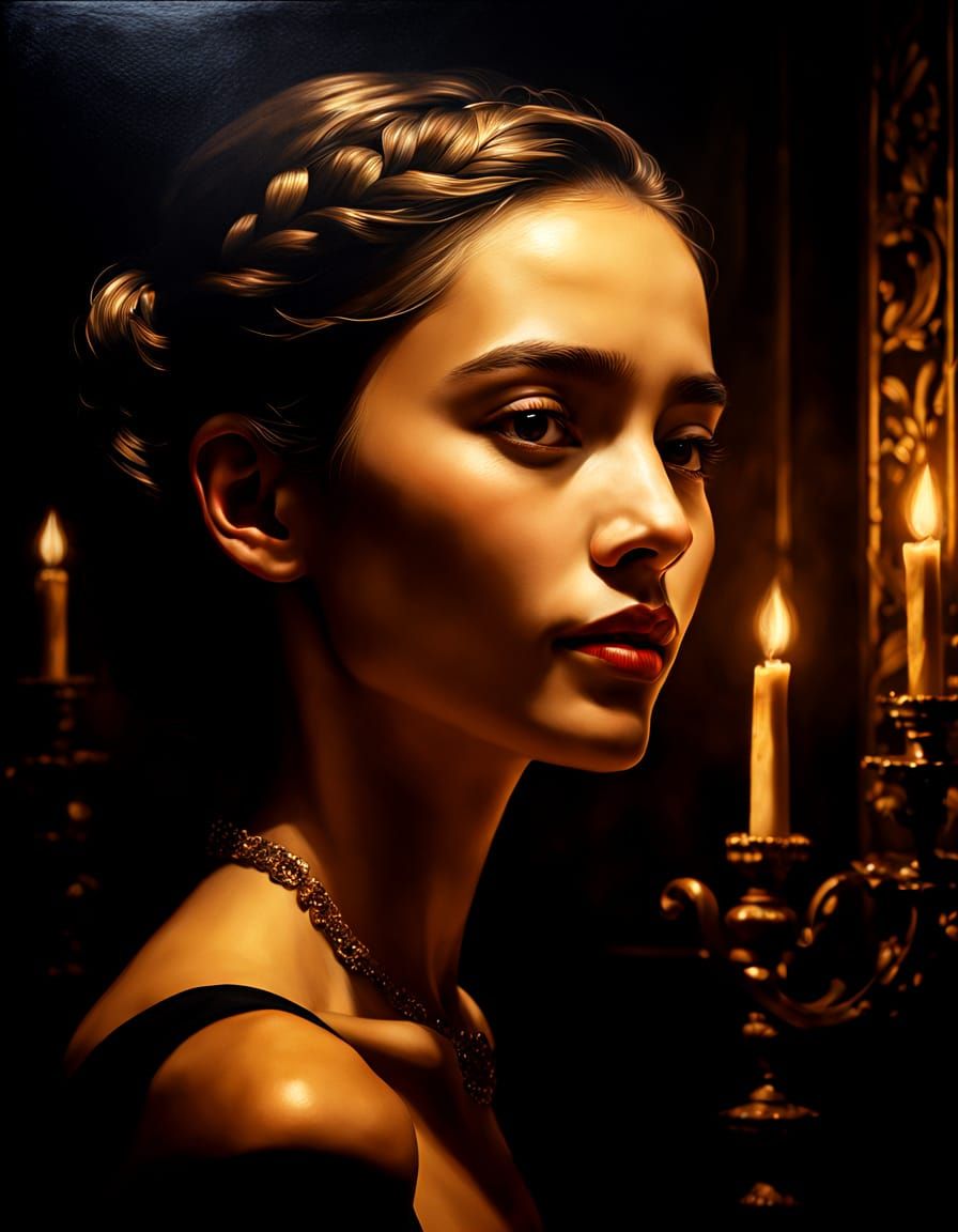 Surreal, Enigmatic Woman in Golden Light