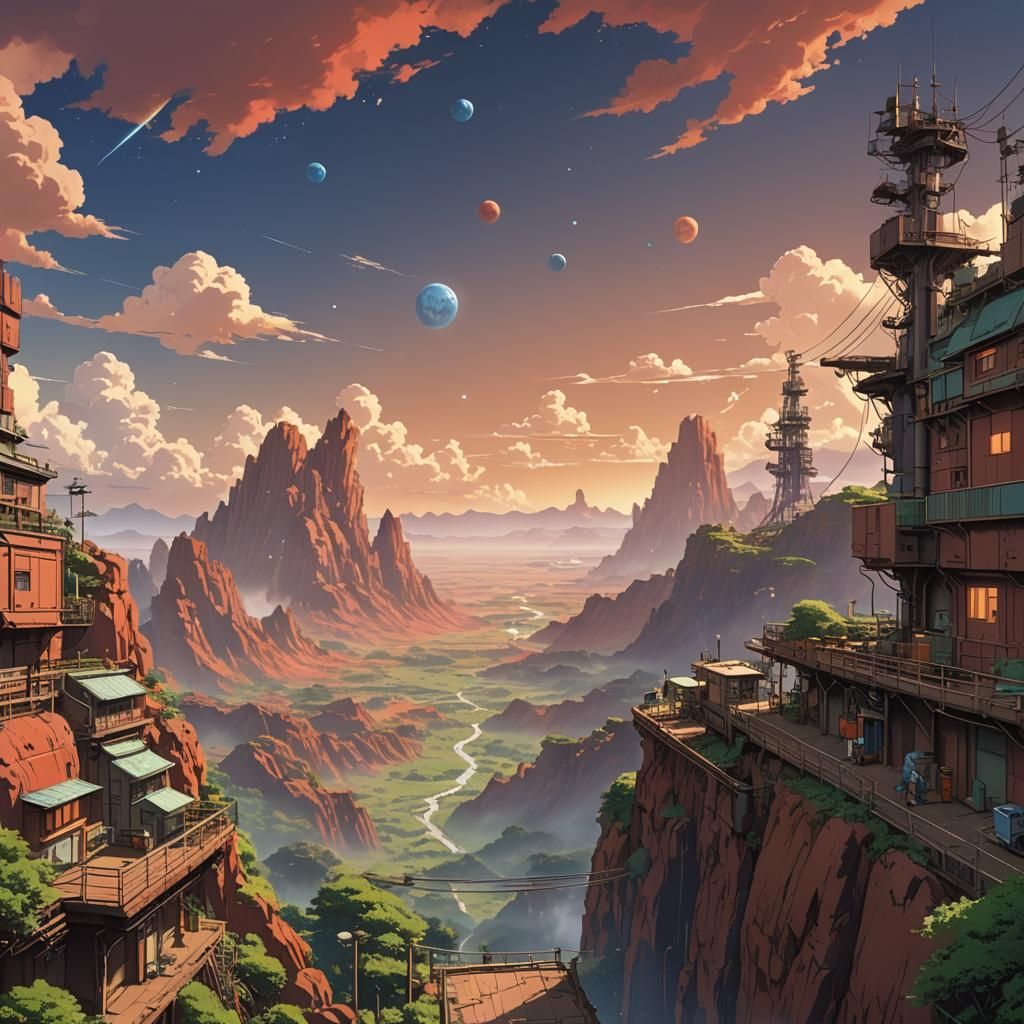 Mars in Studio Ghibli Anime Style