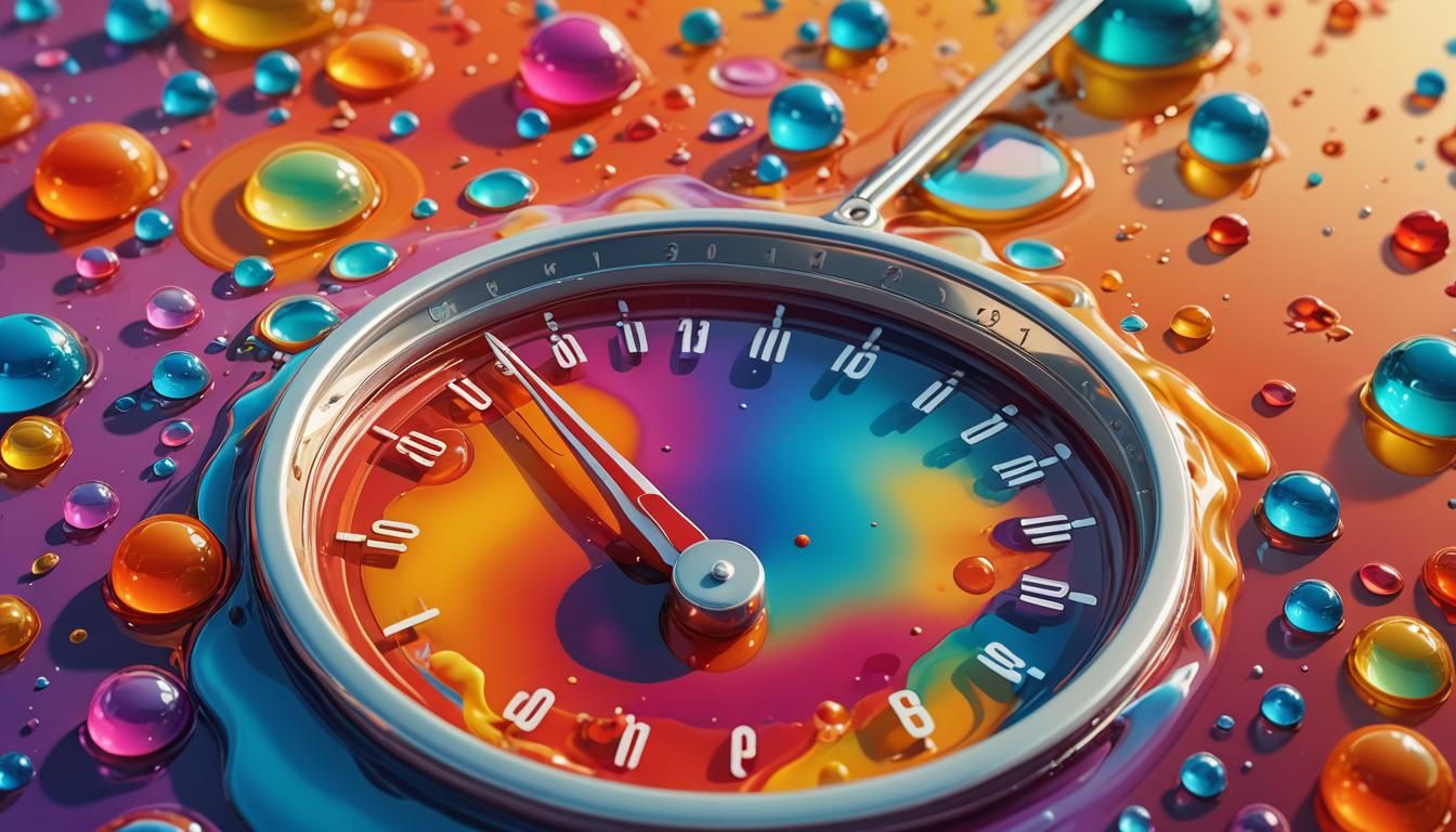 Melting Thermometer in Boiling Jelly: 3D Digital Art