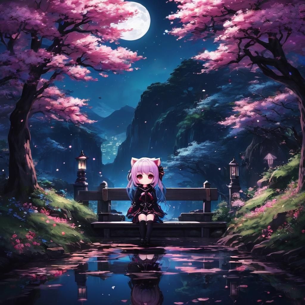 Sakura Girl: Whimsical Chibi Art in Anime Style