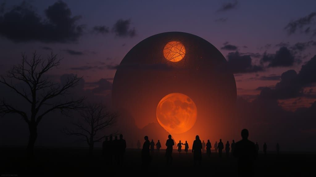 Surreal Twilight Landscape of Sorrow and Beauty