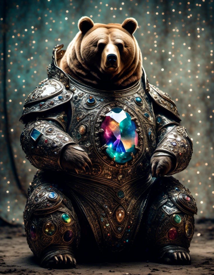 Cosmic Gem Armored Bear Portrait