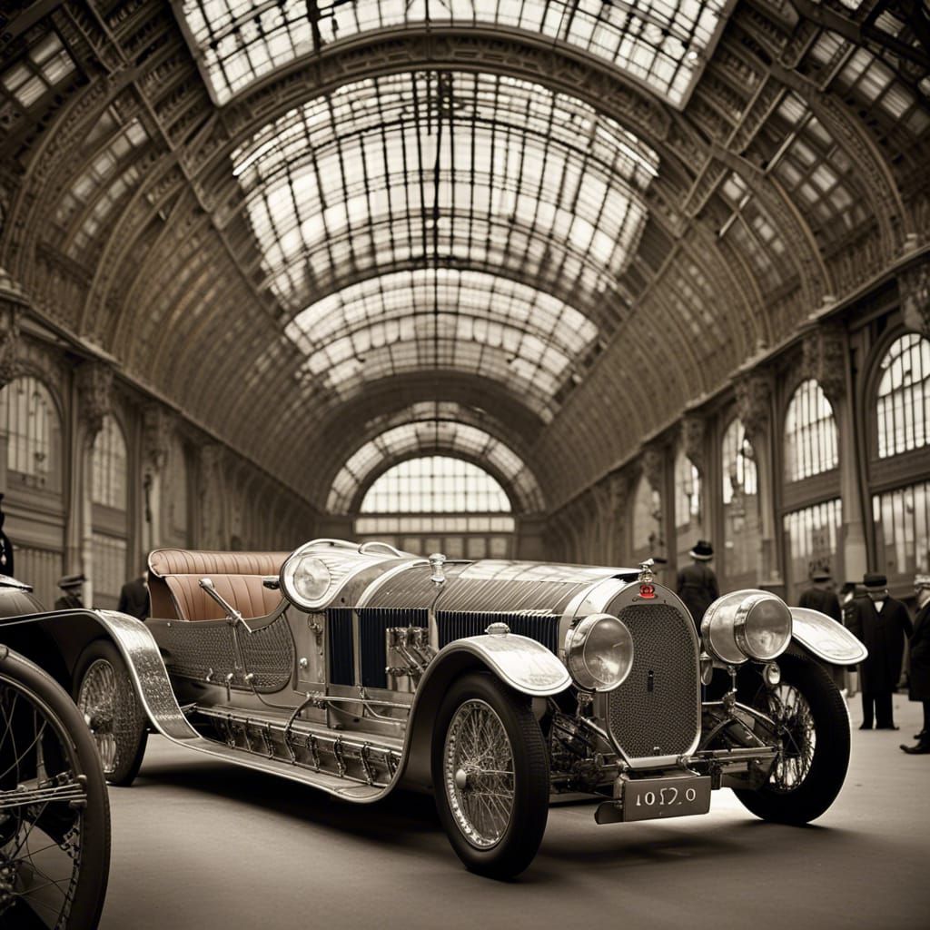 Bugatti at Grand Palais: Hyperrealistic 1920s Photography