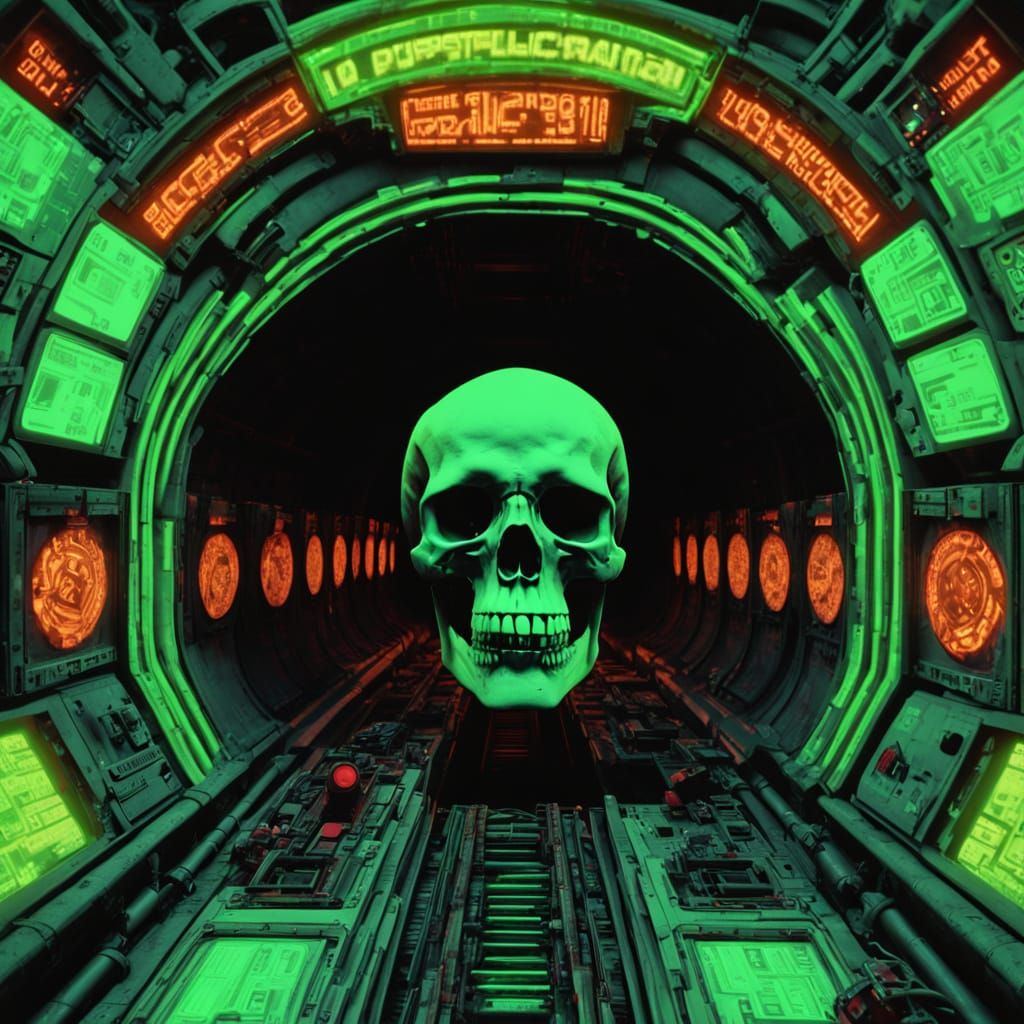 Glitching Through a Neon Dystopian Tunnel