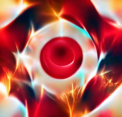 Abstract Red Target Radiating Heat in 8K