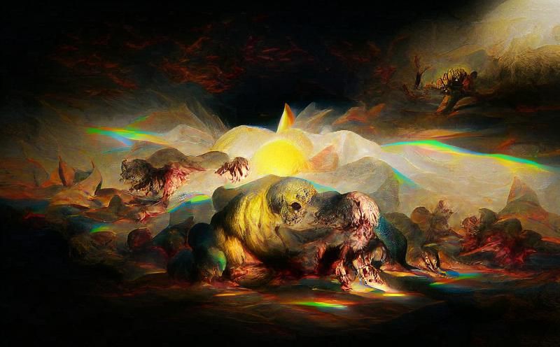 Psychedelic Apocalypse in Volumetric 3D Illustration
