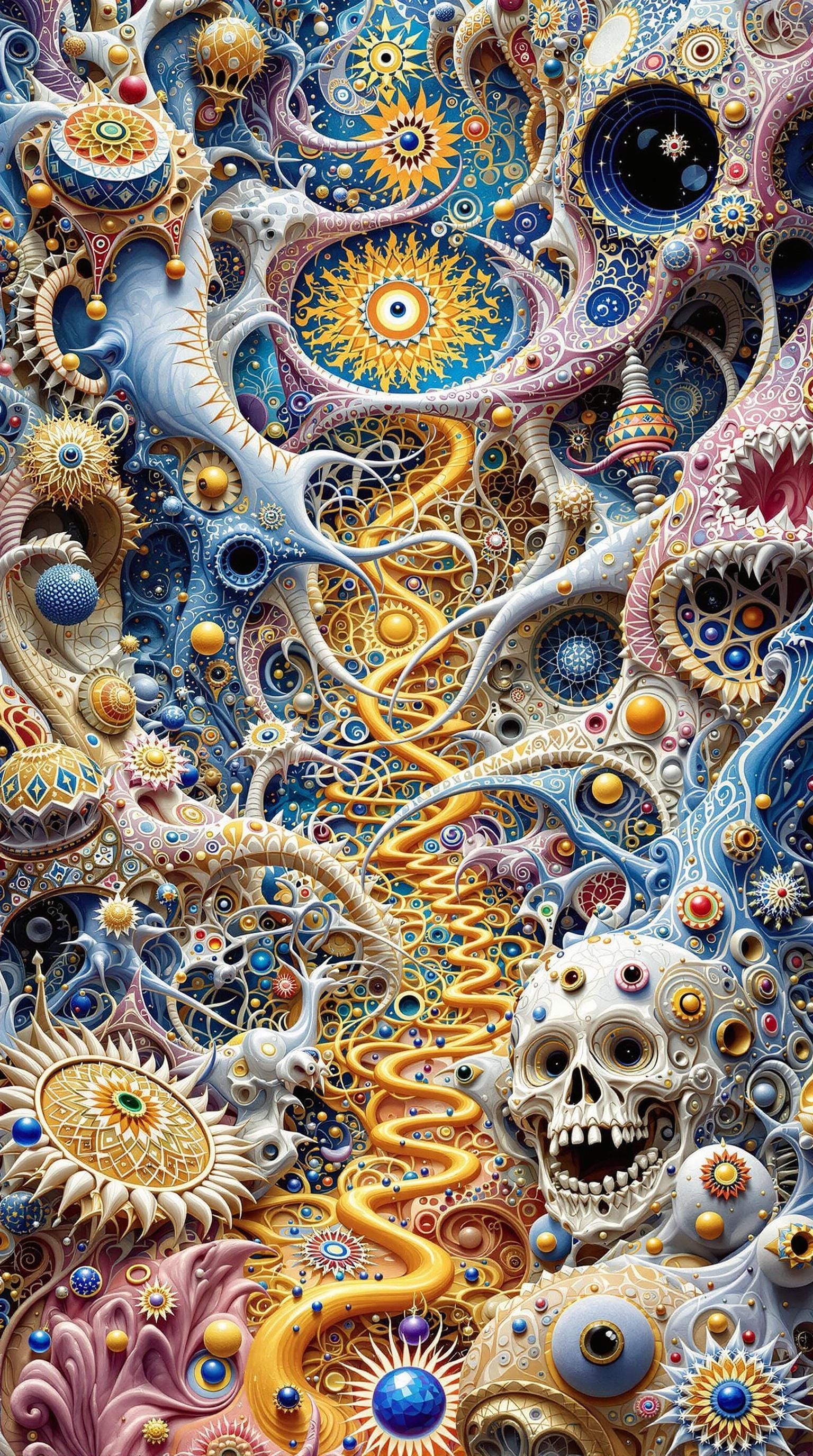 Psychedelic Shaman Smoking DMT in Fractal Geometry
