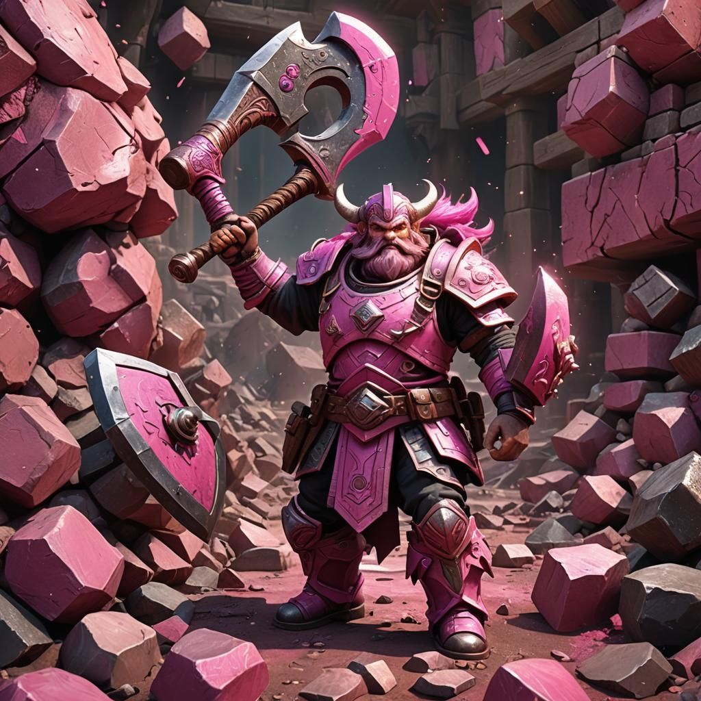Transgender Dwarf Miner with Explosion Axe