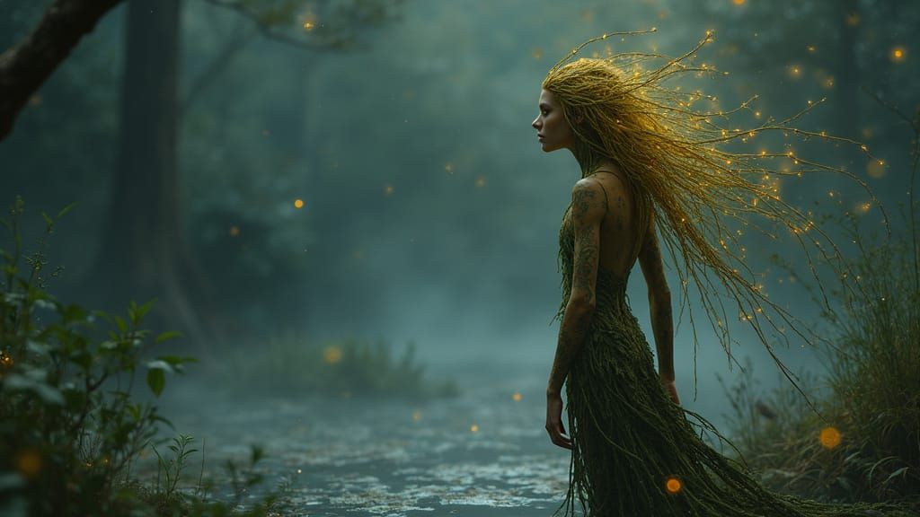 Mystical Dryad by Misty Pond at Twilight