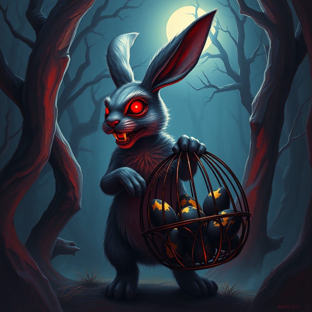 Twisted Easter Bunny Haunts Dark Forest