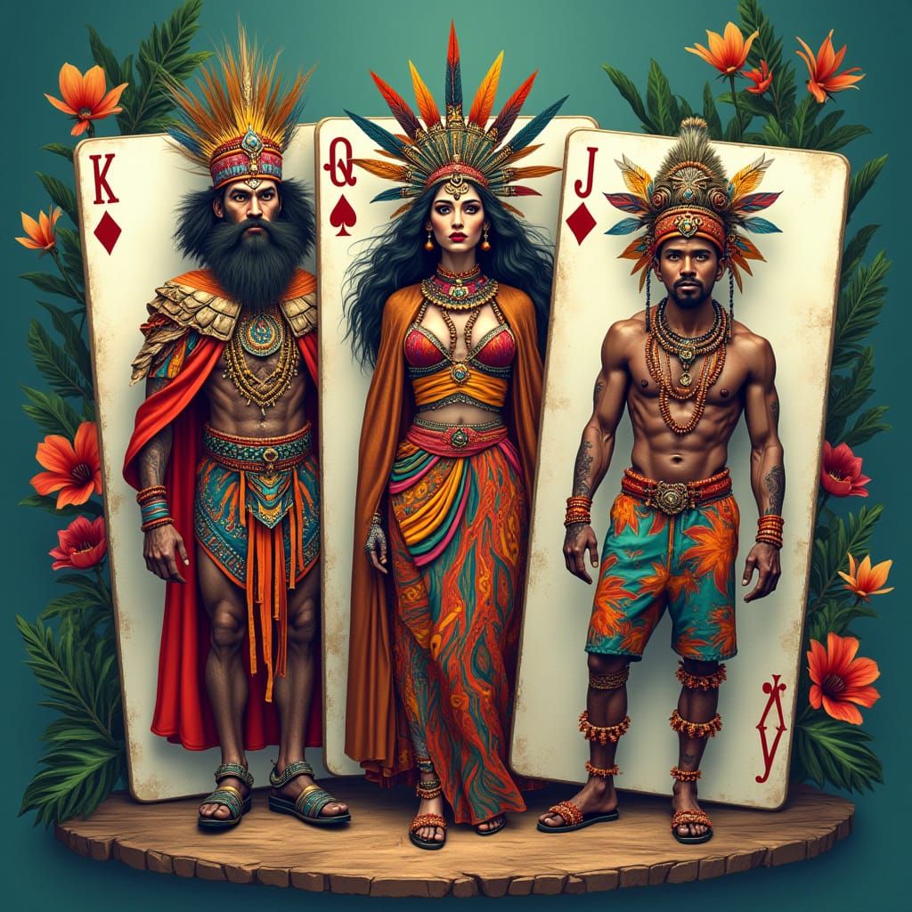 Regal Card Royalty in Vibrant Tropical Paradise