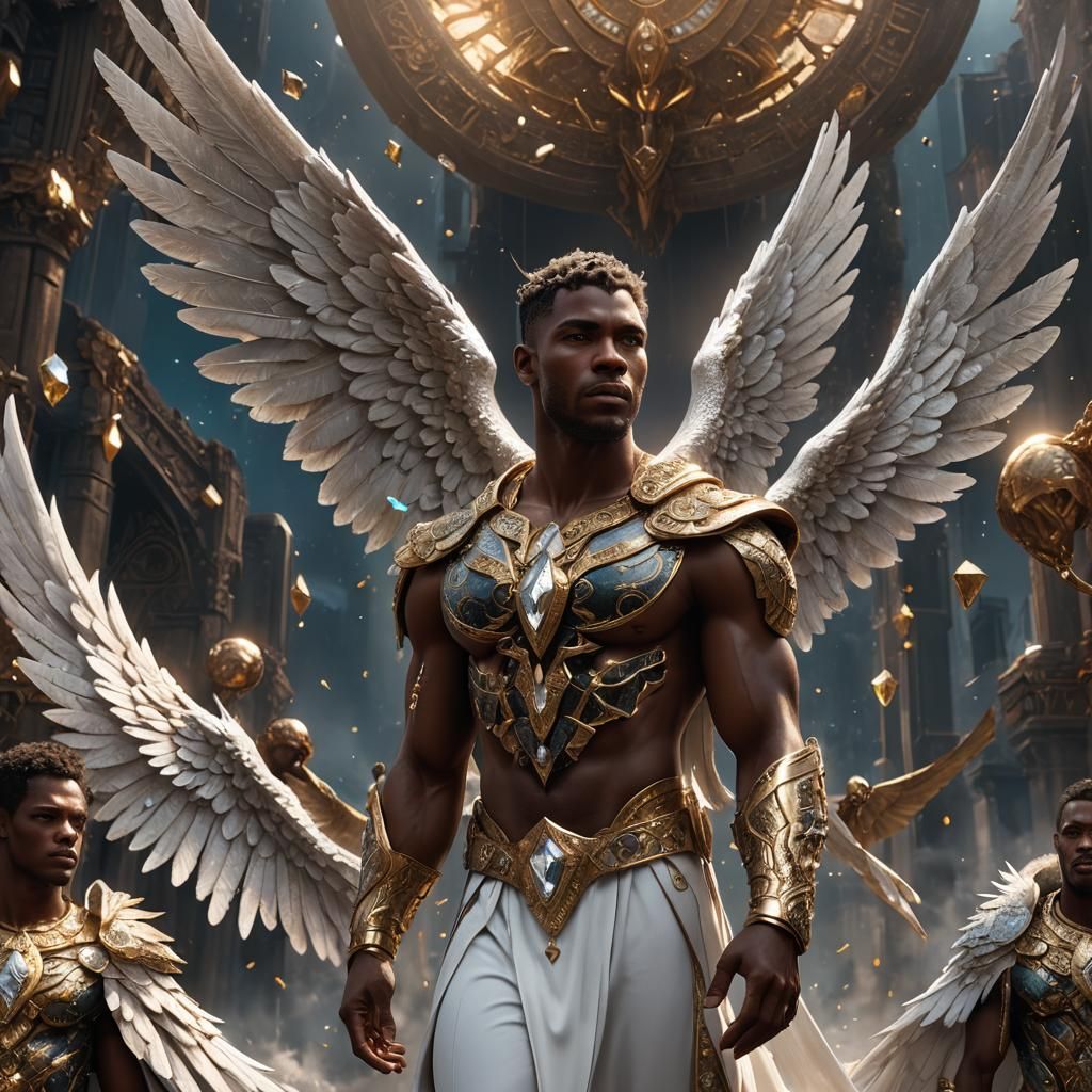Angelic African American Men in Detailed Digital Painting