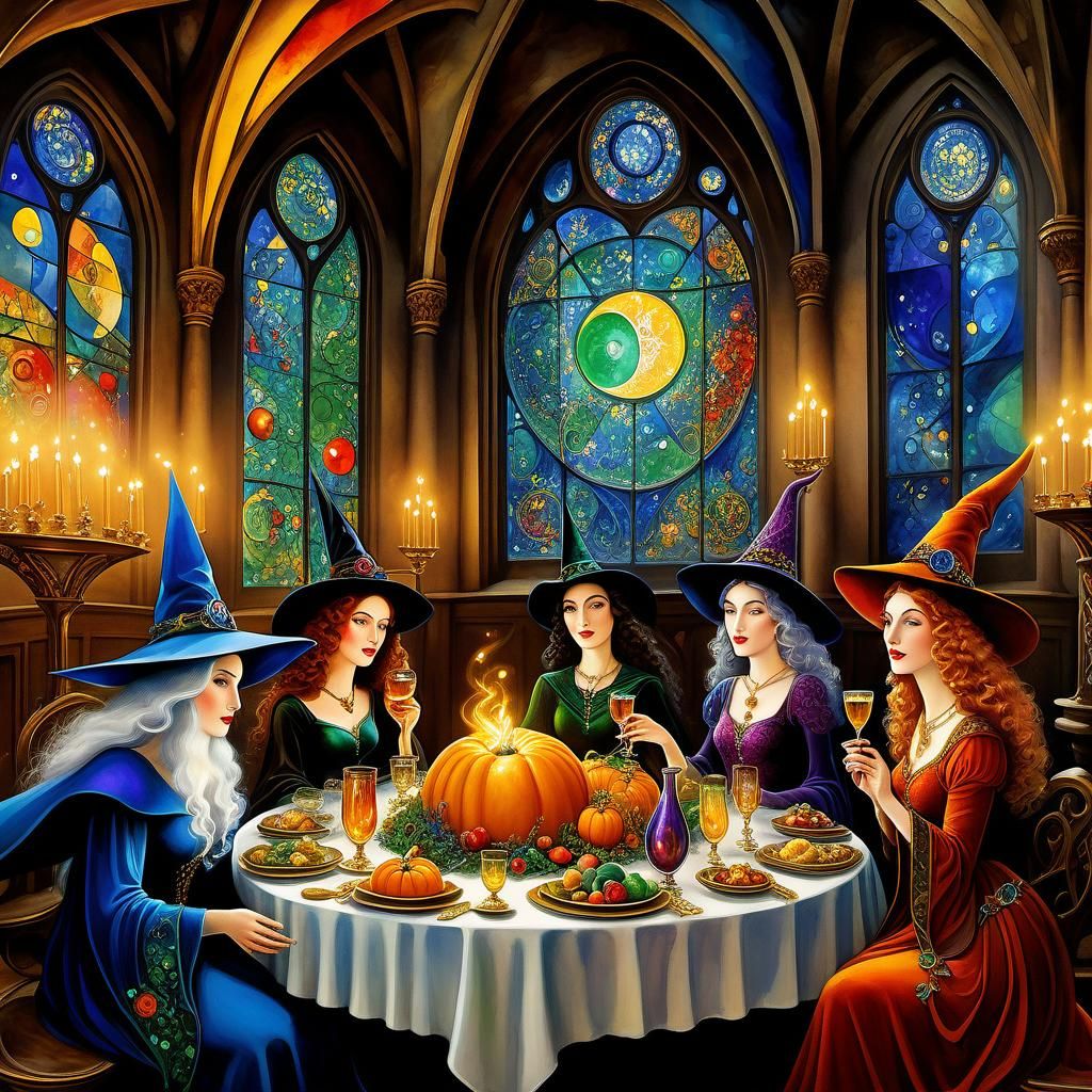 Magical Feast: Witches and Wizards in Alcohol Ink