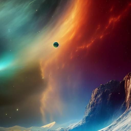 Man and Mona Lisa Travel in Space