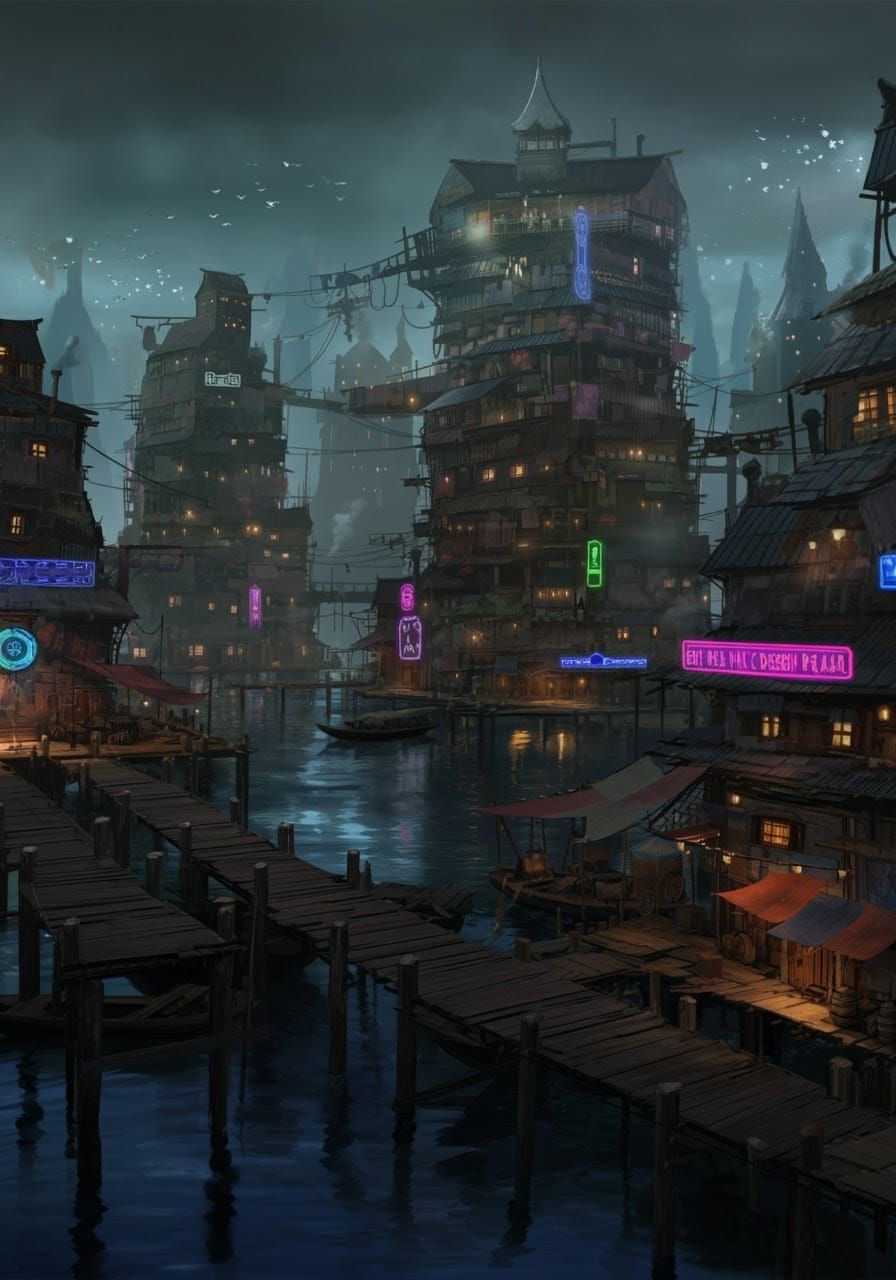 Fantasy Water World Shantytown Slum