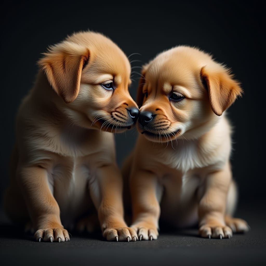 Hyperrealistic Puppies: A Tender Wildlife Portrait