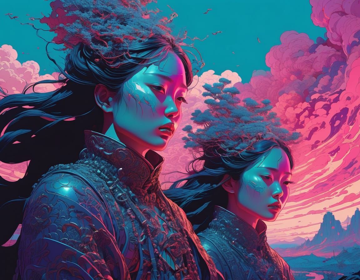 Epic Fantasy Battle: Heroes Face Dark Foe in Mystical Realm