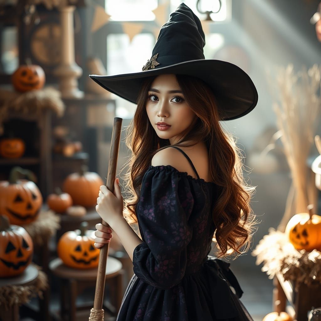 Eerie Halloween Witch in Dreamy Soft Focus