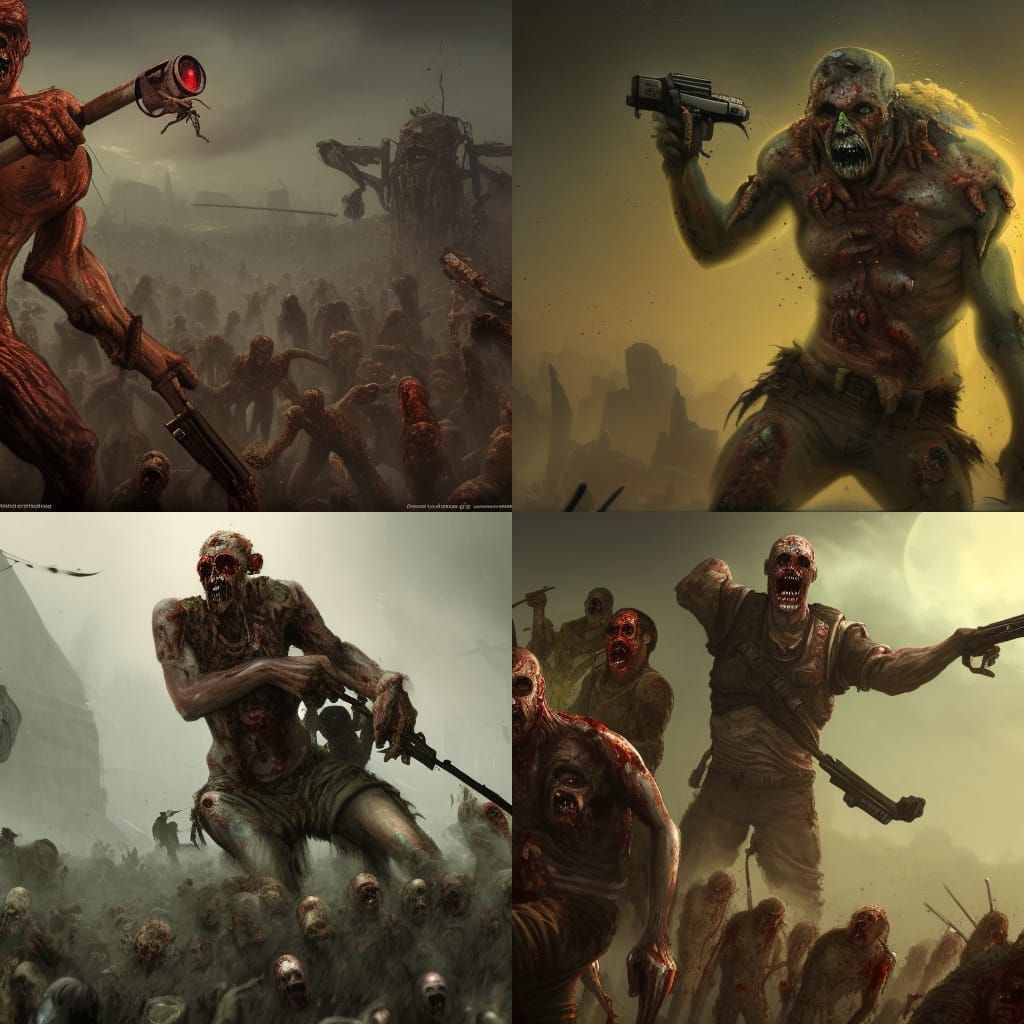 Mercenary Fighting Zombies on Zombie Planet
