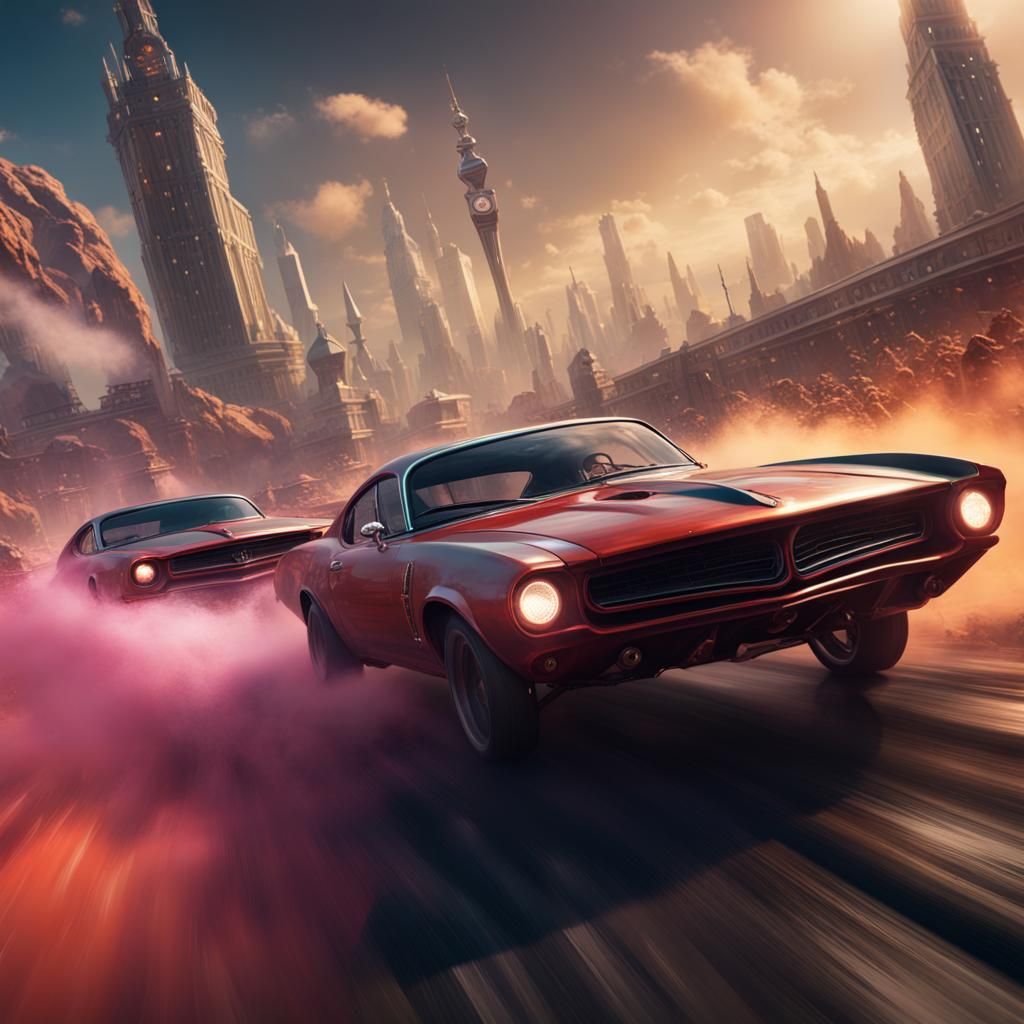 Frantic Speed Drag Race, Fantasy Concept Art