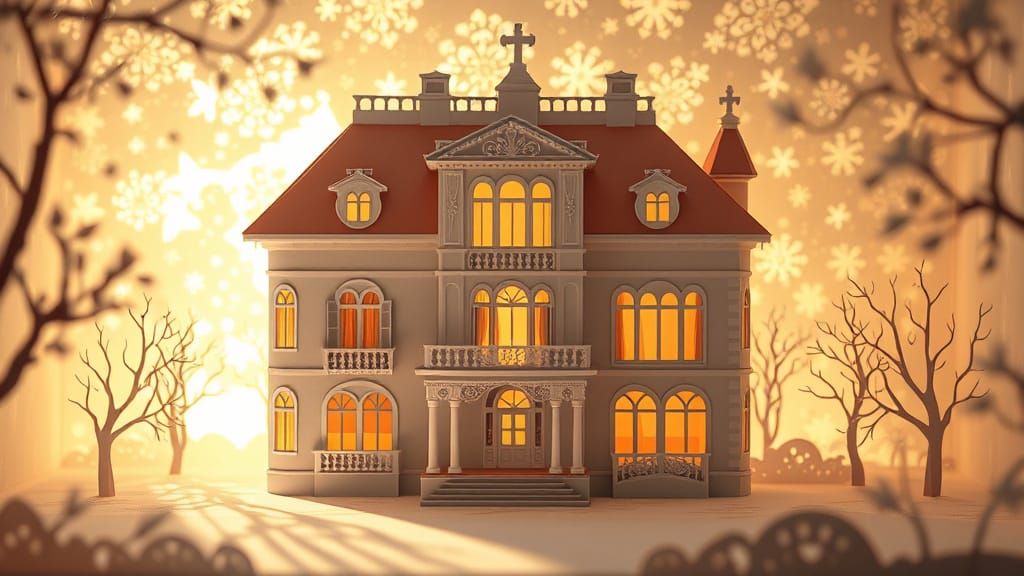 Ethereal Paper Villa with Italianate Details