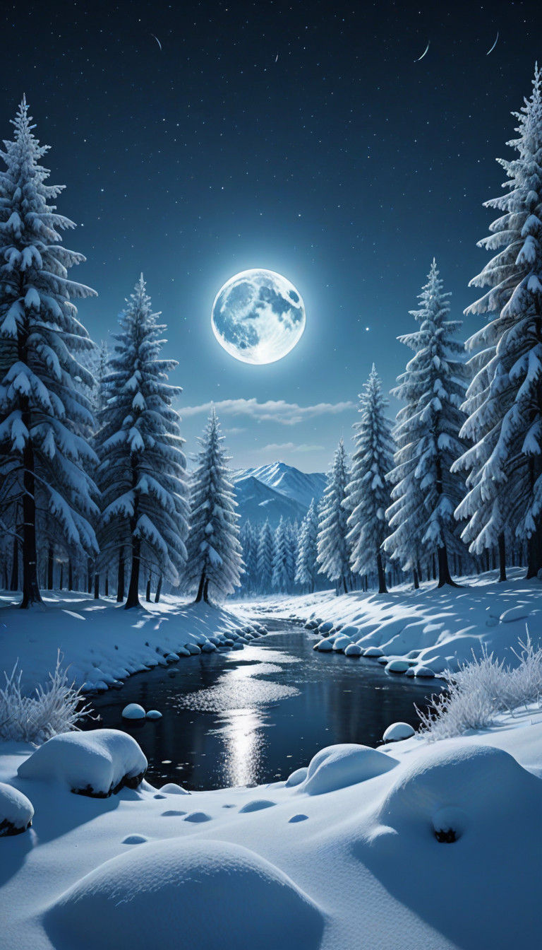 “Mondlicht über dem Winterwunderland”