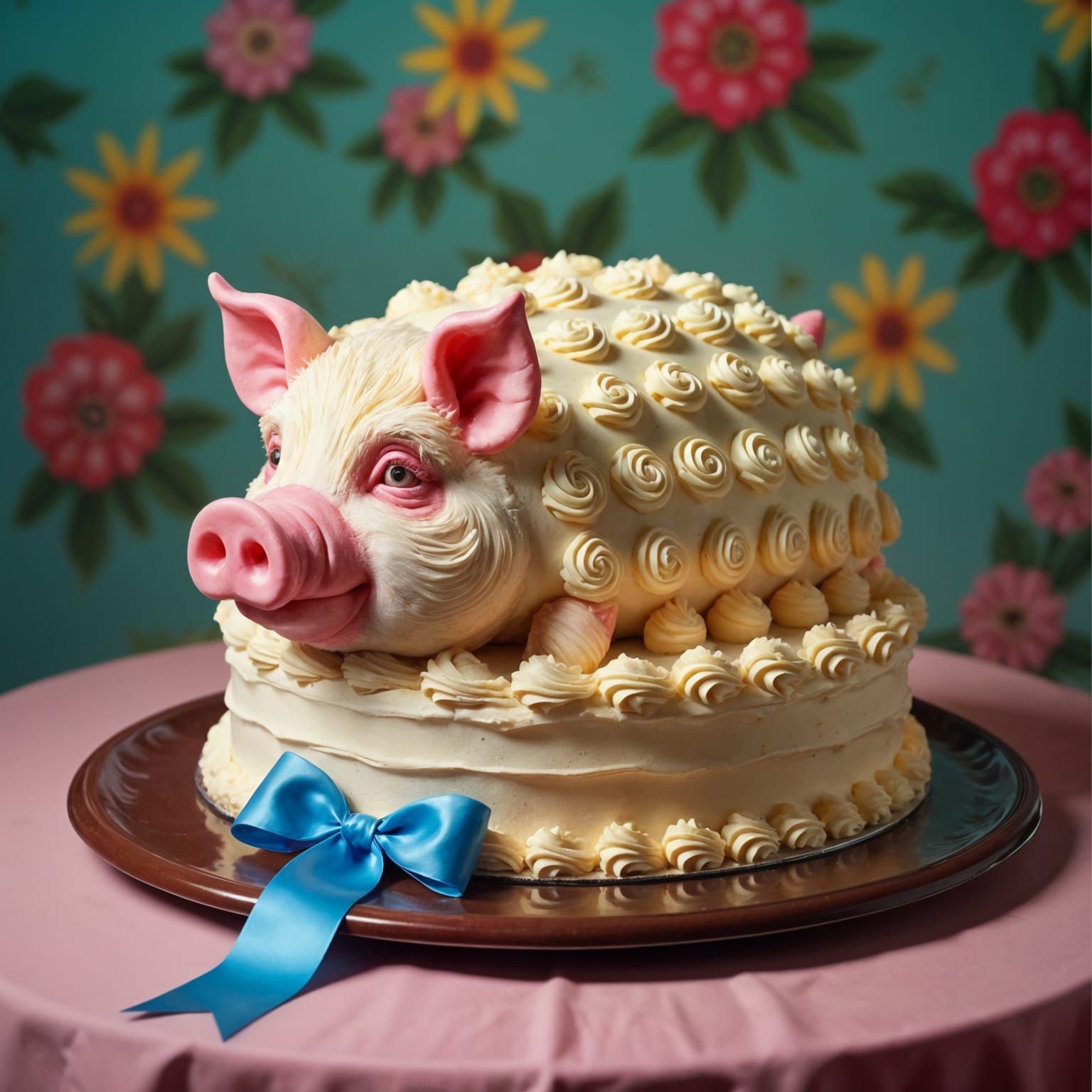 Buttercream Pig Cake Wins Baking Contest