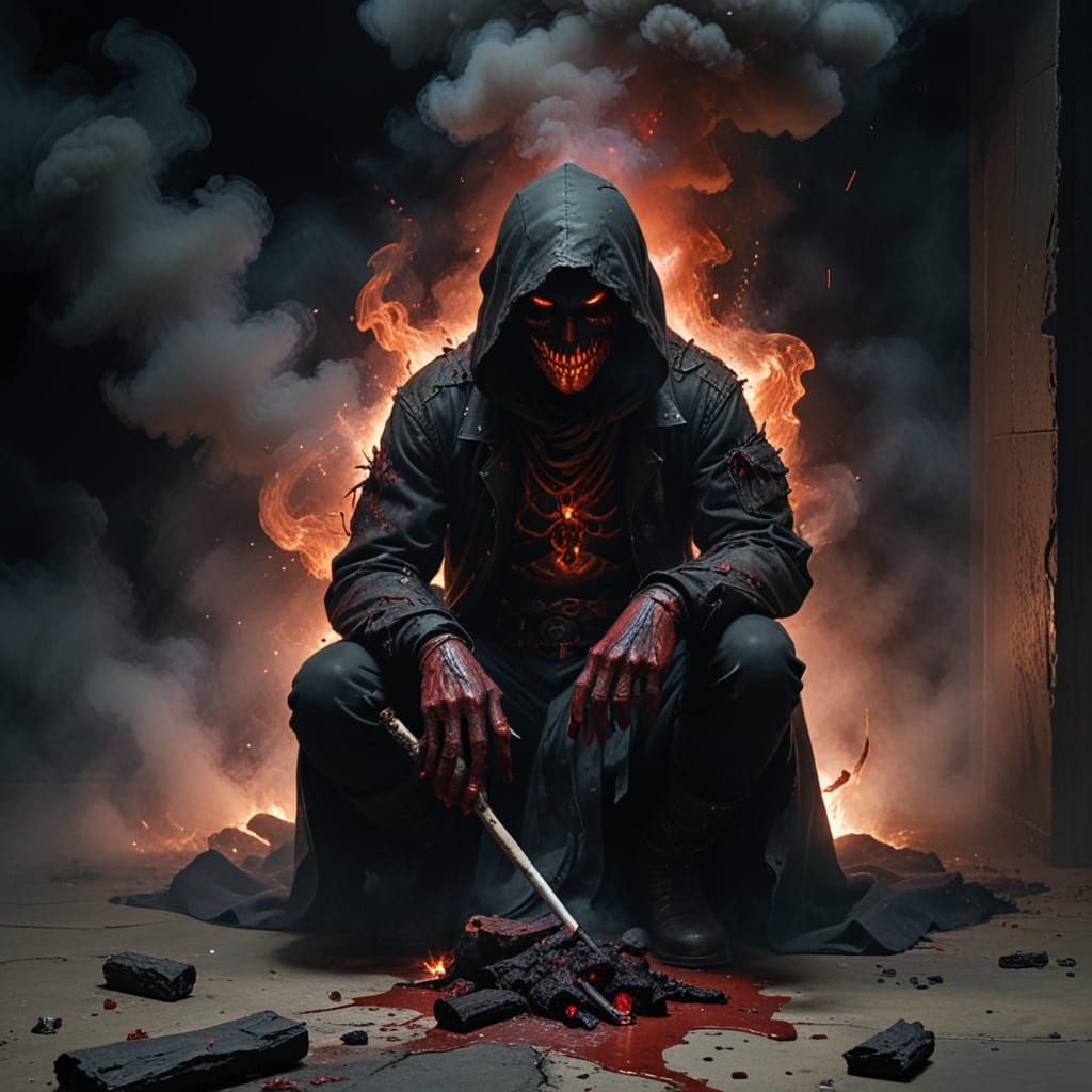 Ethereal Realm Consumed by Dark Smoke