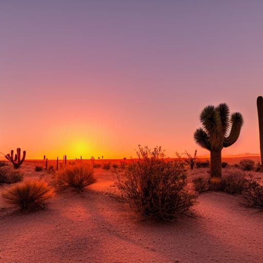 Beautiful Desert Sunset in Professional Photography Style